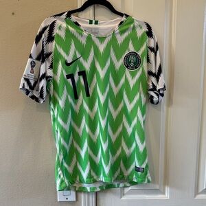 Nike Victor Moses Nigeria Green and White Soccer Jersey -Medium